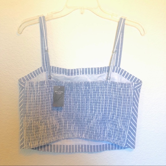 ⛱ NWT Abercrombie & Fitch Striped Crop Top Tank XL - Picture 9 of 11